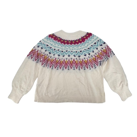 NWT Time & Tru White Long Sleeve Geometric Print Sweater Size XL Women’s - Picture 3 of 6